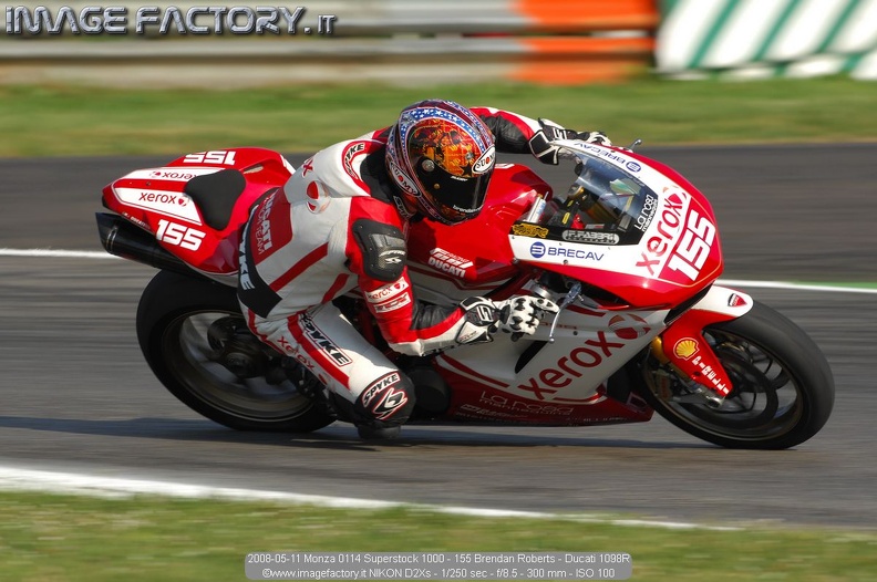 2008-05-11 Monza 0114 Superstock 1000 - 155 Brendan Roberts - Ducati 1098R.jpg